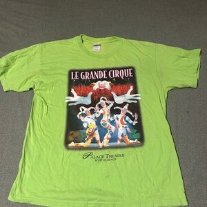 VTG Circus Graphic T-Shirt - Neon Green (size:Large)